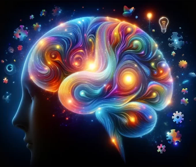 Exploring Cognitive Dream Theory: An Insightful Introduction 7 An abstract representation of the human brain with various areas illuminated to symbolize cognitive processes involved in dreaming. Dreamy Meditation